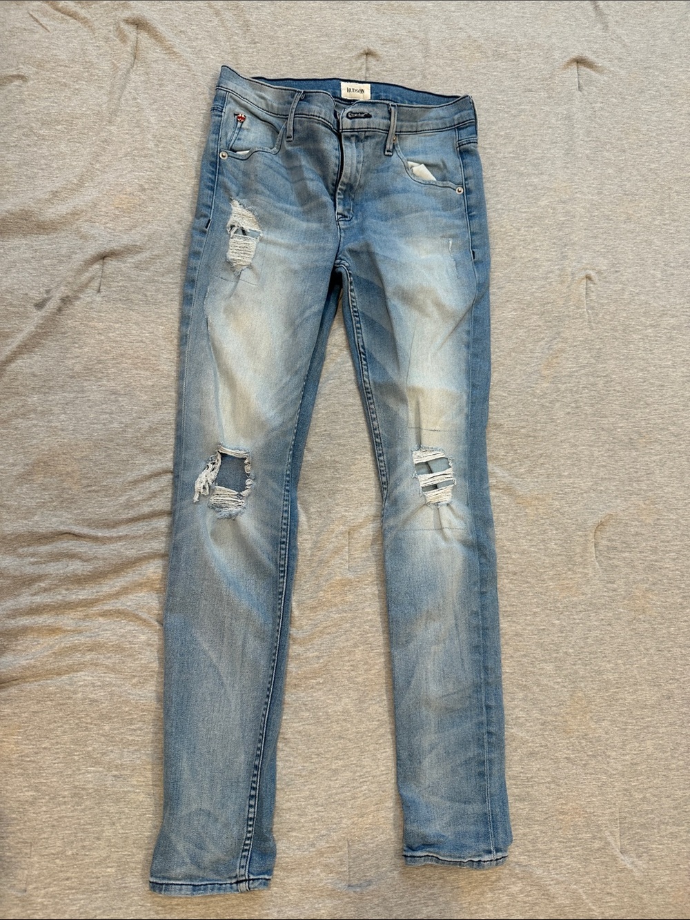 Hudson Jeans Light Blue Ripped Skinny Jeans
